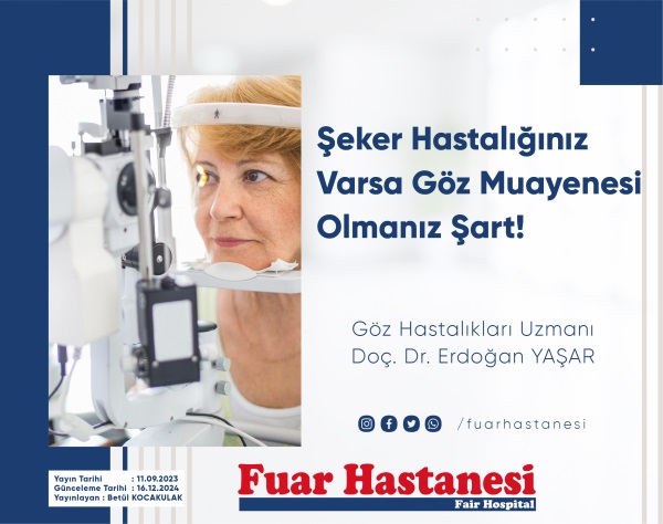 Şeker Hastalığınız Varsa Göz Muayenesi Olmanız Şart!